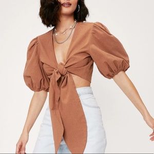 NWT Nasty Gal Cropped Blouse